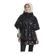 Zwarte Diamond Quilted Dons Poncho Duvetica , Black , Dames