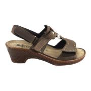 Porda Donkergrijze Nubuck Sandalen Mephisto , Gray , Dames