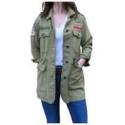 Lyocell en Katoenen Safari Jas Aeronautica Militare , Green , Dames