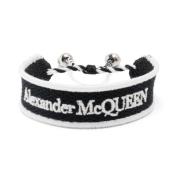 Zwart Verstelbaar Armbandje Alexander McQueen , Black , Heren