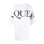 Luxe Logo T-Shirt Alexander McQueen , White , Dames