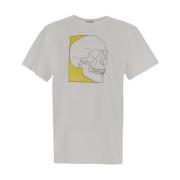 Skull Print T-Shirt Alexander McQueen , Beige , Heren