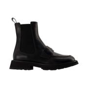 Punk Enkellaarzen - Zwart/Wit Leer Alexander McQueen , Black , Heren