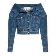 Denimjack met blote schouders Alexander McQueen , Blue , Dames