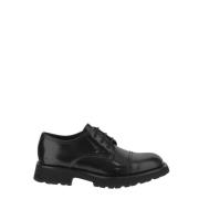 Zwarte Derby Schoenen van Leer Alexander McQueen , Black , Heren