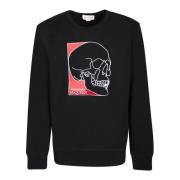 Zwarte Sweatshirt met Skull Print Alexander McQueen , Black , Heren