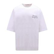 Organisch Katoenen Logo Print T-Shirt - Wit Aw23 Alexander McQueen , W...