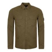 Emerized Gabardine Utility Overhemd C.p. Company , Green , Heren