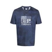 Bloemenprint Crew Neck T-Shirt C.p. Company , Blue , Heren