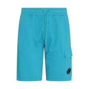 Turquoise Katoenen Shorts met Elastische Taille C.p. Company , Blue , ...
