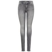 Oblush Life Mid Sk Ankraw re Jeans Only , Gray , Dames