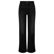 Hoge Taille Wijde Pijp Jeans Only , Black , Dames