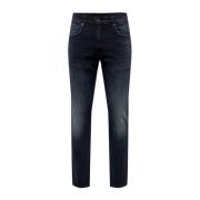 Slim Blue Black Denim Jeans Only & Sons , Blue , Heren