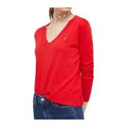 Rode Trui met Klein Logo Tommy Jeans , Red , Dames