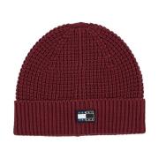 Stijlvolle Katoenen Beanie Hoed Tommy Jeans , Red , Unisex