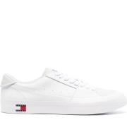 Witte Leren Sneakers voor Mannen Tommy Jeans , White , Heren