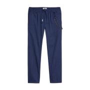 Slim-Fit Blauwe Pinstripe Broek Tommy Jeans , Blue , Heren