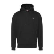 Fleece Hoodie - Eco Vriendelijk Tommy Jeans , Black , Heren