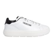 Luxe leren sneakers voor vrouwen Love Moschino , White , Dames