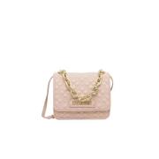 Gewatteerde handtas met verstelbare riem Love Moschino , Pink , Dames