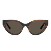 Dames Cat-Eye Zonnebril met Bruine Lens Love Moschino , Brown , Dames