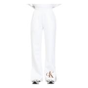 Witte Flared Broek voor Dames Calvin Klein Jeans , White , Dames
