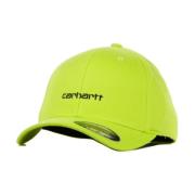 Lime/Zwart Script Cap Streetwear Stijl Carhartt Wip , Green , Heren