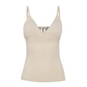 Stijlvolle Mouwloze Cami Top Gestuz , Beige , Dames