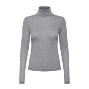 Grijze Melange Wol Rollneck Coltrui Gestuz , Gray , Dames