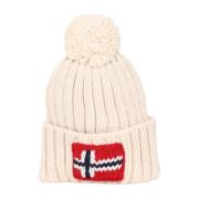 Roomwitte Wol Pom-Pom Hoed Napapijri , Beige , Unisex