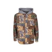 Patchwork Cord Hooded Jacket HUF , Brown , Dames