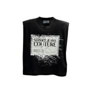 Stijlvolle Zwarte Mouwloze Top Versace Jeans Couture , Black , Dames