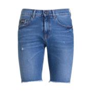 Denim Slim Fit Shorts voor Heren Versace Jeans Couture , Blue , Heren