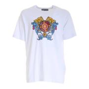 Regalia Logo T-Shirt voor Heren Versace Jeans Couture , White , Heren