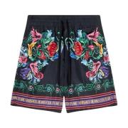 V-Emblem Garden Print Shorts Versace Jeans Couture , Black , Heren