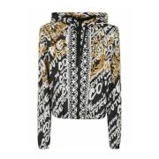 Nylon Hoodie met All Over Logo Print - Maat 42 Versace Jeans Couture ,...