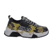 Barocco Print Leren Sneakers voor Heren - Maat 42 Versace Jeans Coutur...