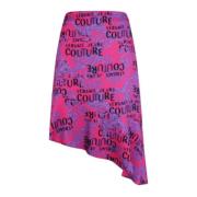 Barok Logo Print Fuchsia/Violet Midi Rok - Maat 42 Versace Jeans Coutu...