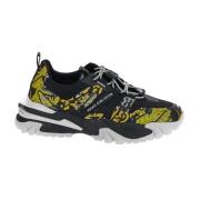 Zwarte Barok Print Sneakers - Maat 43 Versace Jeans Couture , Multicol...