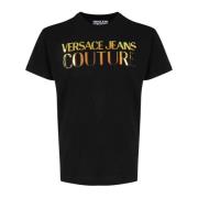 Zwarte T-shirts Versace Jeans Couture , Black , Heren