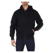 Katoenen Hoodie met Rits Versace Jeans Couture , Black , Heren