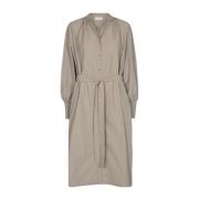 Verfijnde V-Hals Midi Jurk Levete Room , Beige , Dames