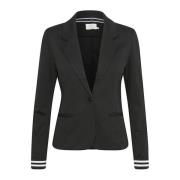 Gestreepte Blazer met Sportieve Touch Kaffe , Black , Dames