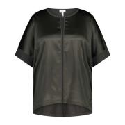 Satin-Look T-Shirt Elegant Comfortabele Blouse Sportalm , Black , Dame...