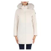 Pureness Driekwart Puffer Jas met Bontdetail Colmar , Beige , Dames