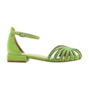 Flat Sandals Alma EN Pena , Green , Dames
