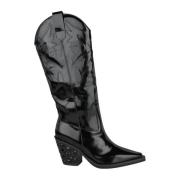 Stoere Leren Cowboy Laarzen Alma EN Pena , Black , Dames