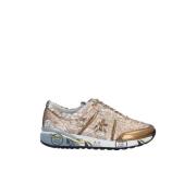 Gouden Glitter Sneakers voor Vrouwen Premiata , Yellow , Dames