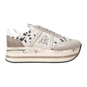 Animalier Beth Sneakers met Suède Details Premiata , Beige , Dames