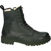 Wl02 - Lace Up Boot - Fur Blackstone , Green , Dames